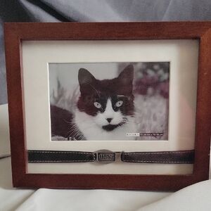 Vintage American Greetings Cat Photo Frame with Meow Plated Collar
